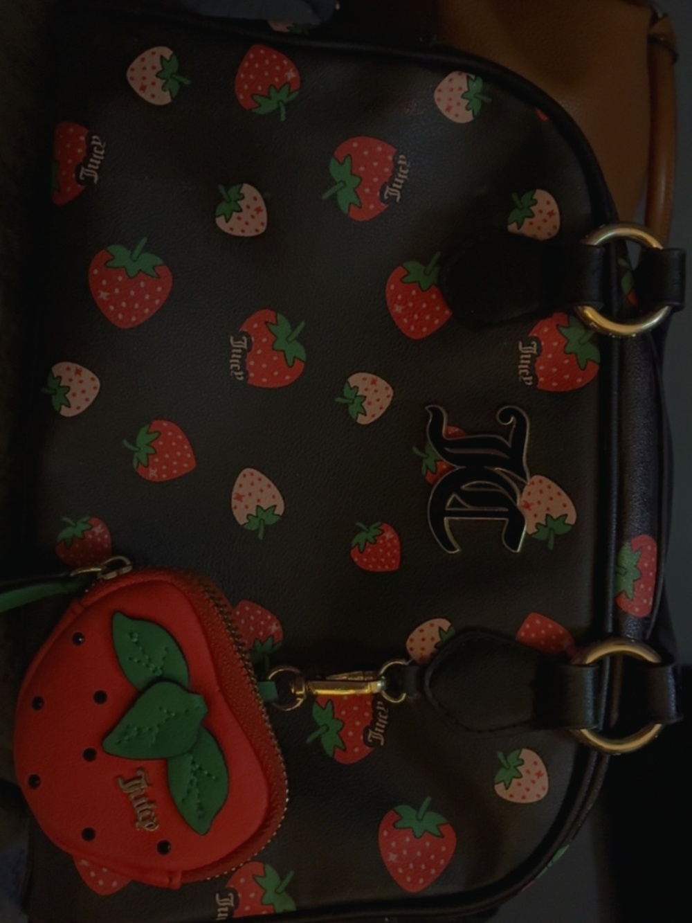 🍓JUICY COUTURE STRAWBERRY FIELDS PURSE + MATCHING STRAWBERRY COIN PURSE 🍓🖤